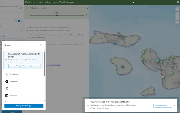 Prompt showing you how to preview the app in the new design.
