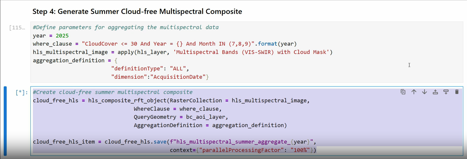 Creating a summer composite