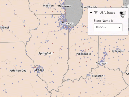 Filter and select cities