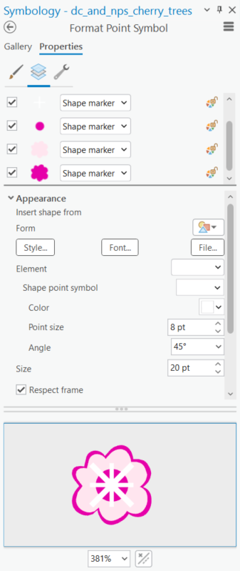 Image of Layers Tab in Properties Tab of the Symbology pane in ArcGIS Pro