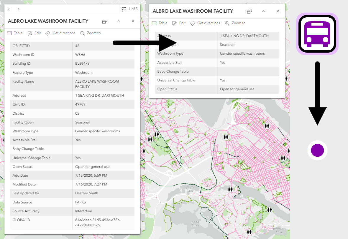 Simplified pop-up and symbol