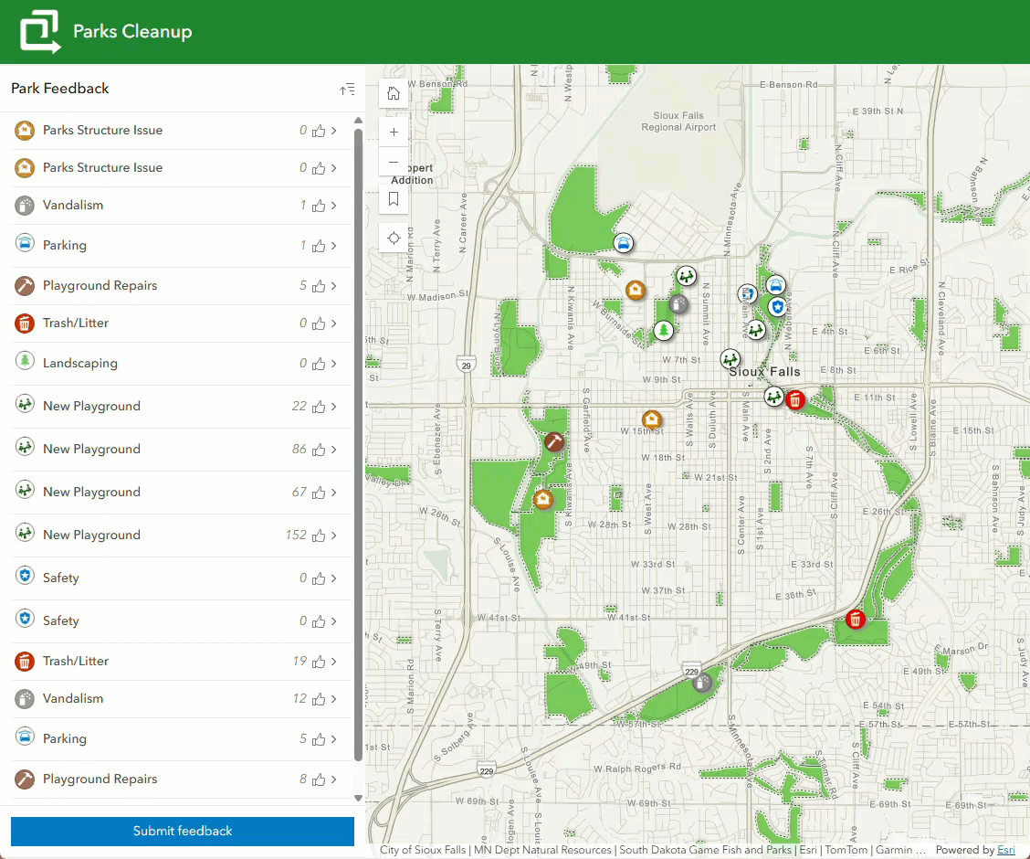 Clicking like on a new park location.