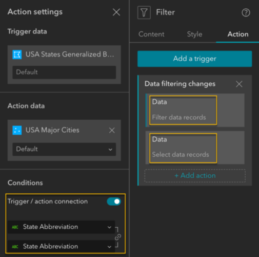 New message action settings