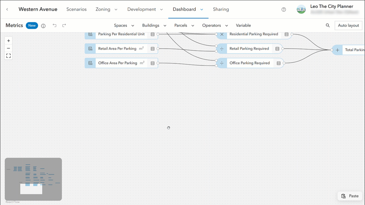 Use parcel parameters in metric calculations.