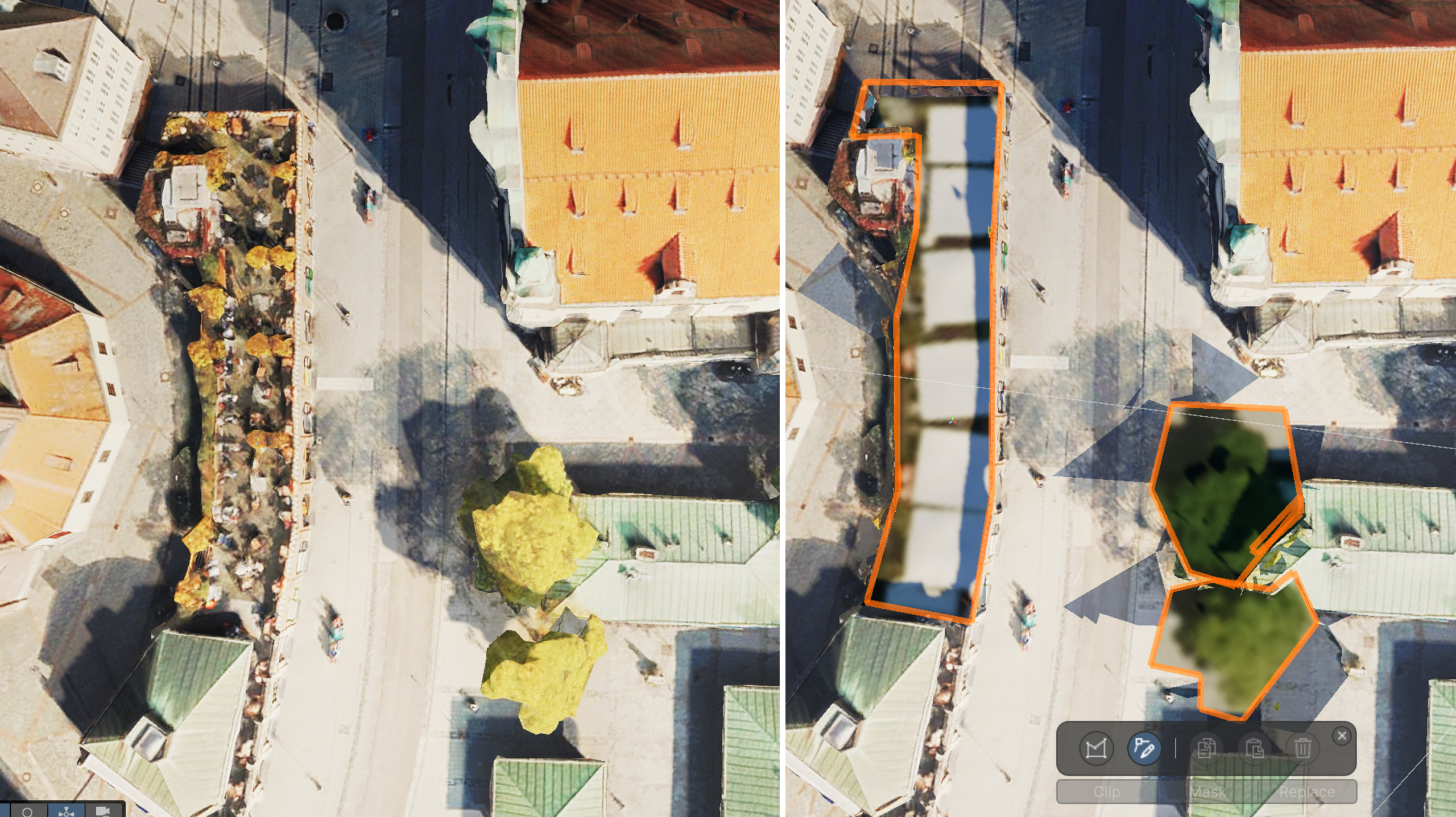 Rooftop restaurant scene in Munich built using ArcGIS Maps SDK for Unity with animated characters.