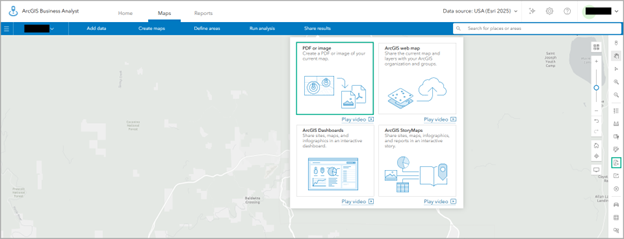 Two places in the user interface launch the create a PDF or image workflow