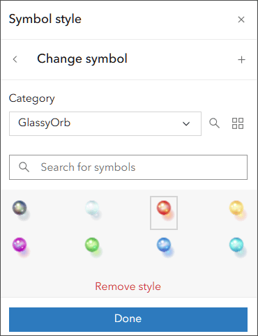 Choose symbol from style