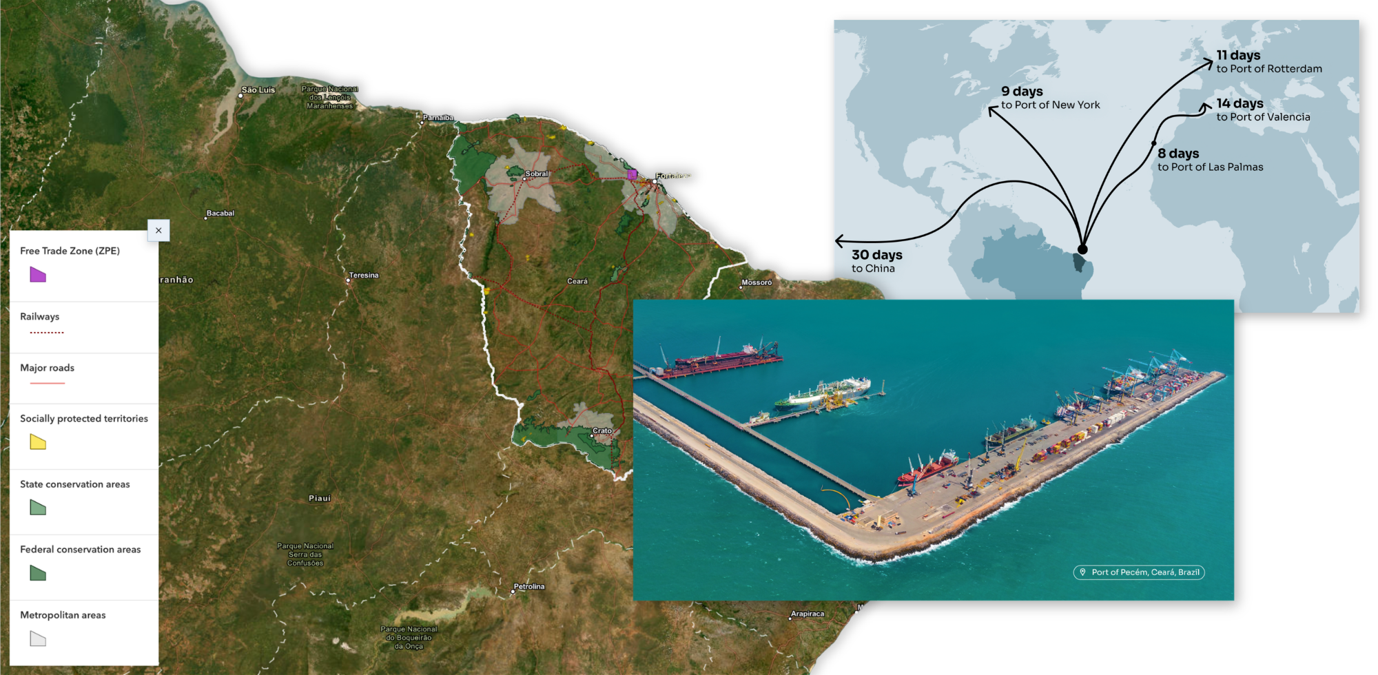 Graphic of images and a map from the winning story.