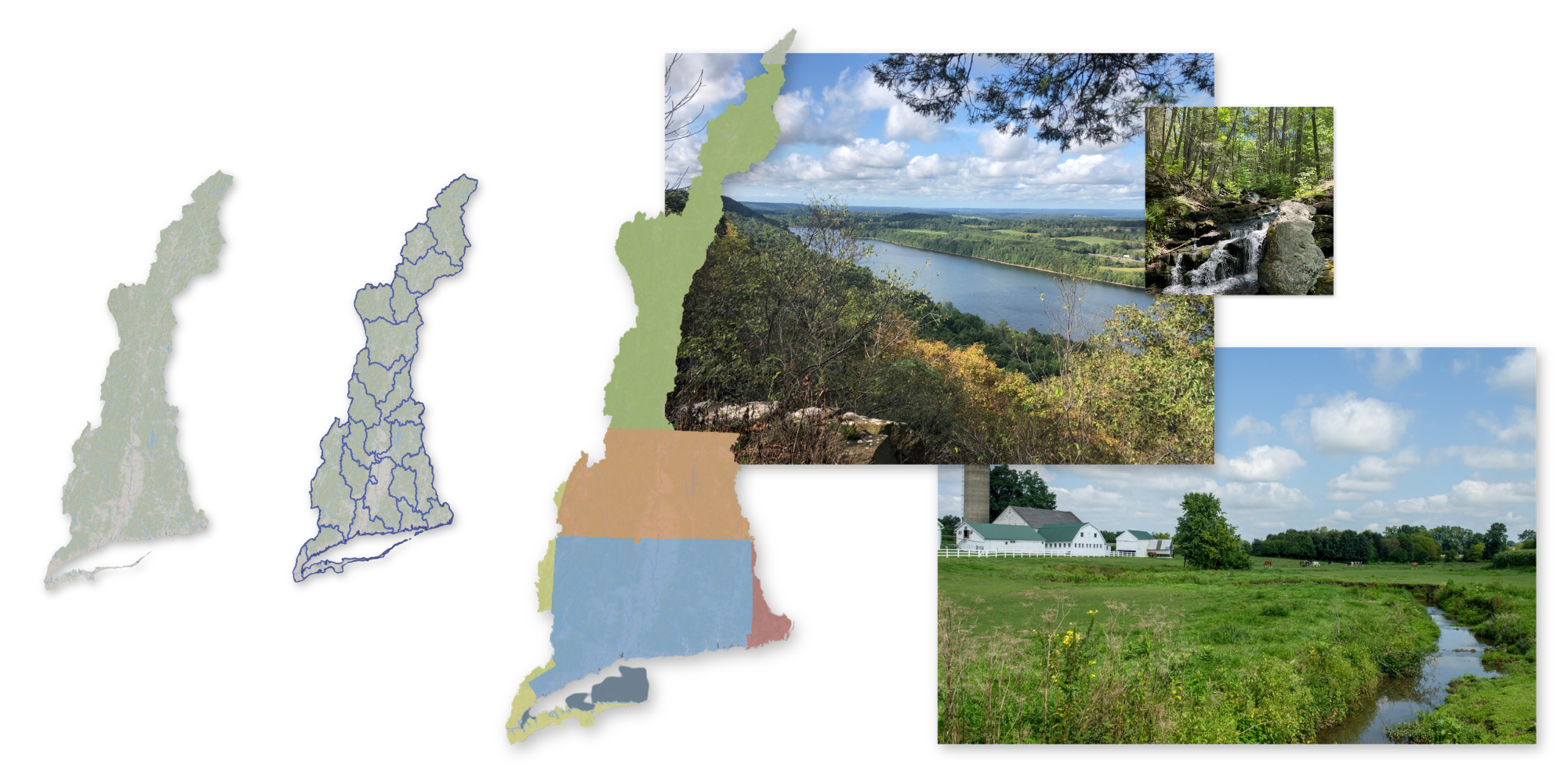 Graphic of images and a map from the winning story.