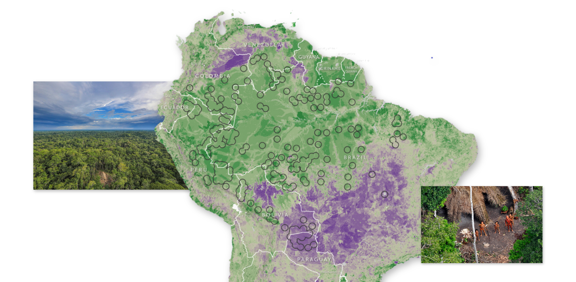 Graphic of images and a map from the winning story.