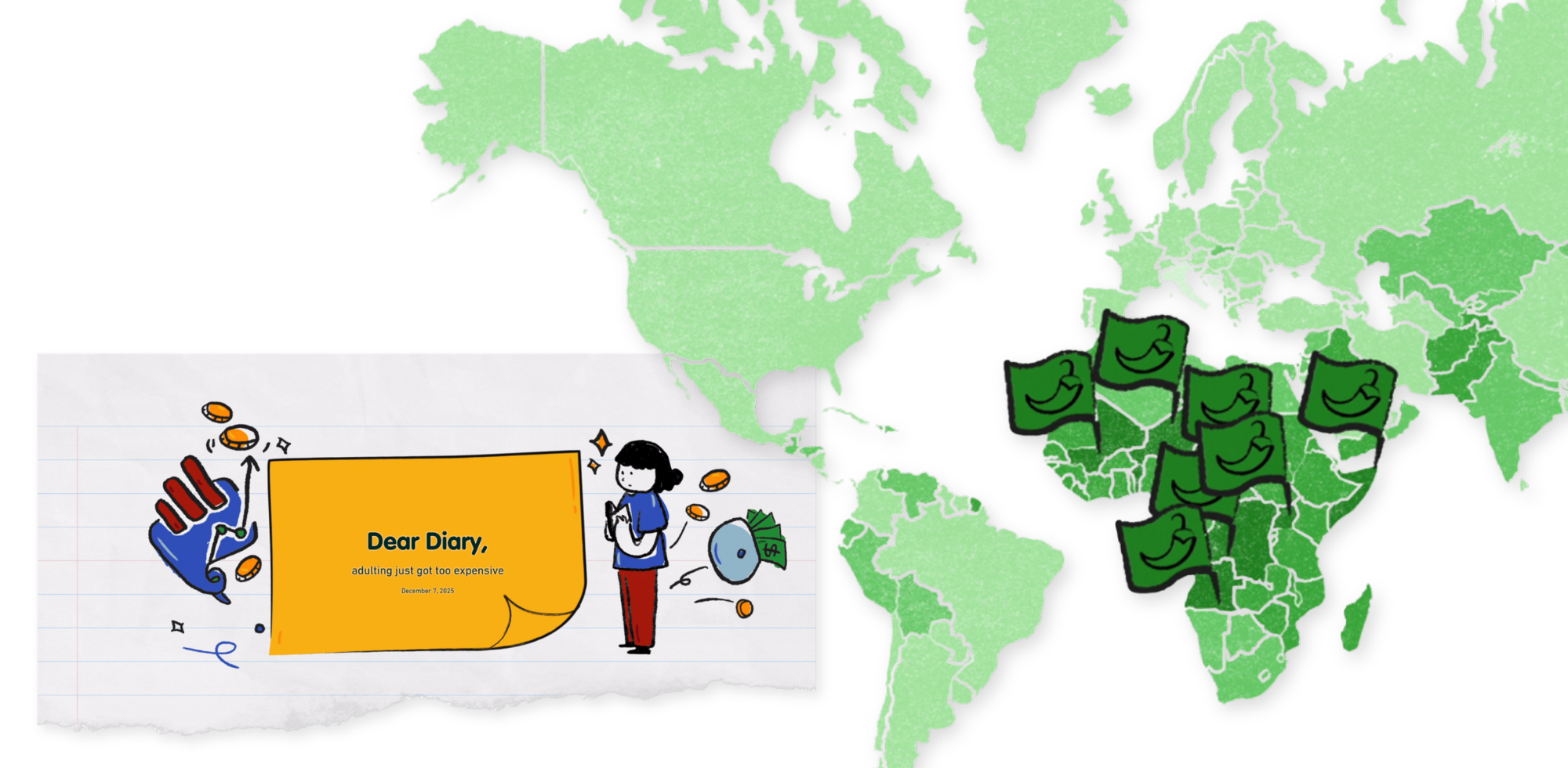 Graphic of a graphic and a map from the winning story.