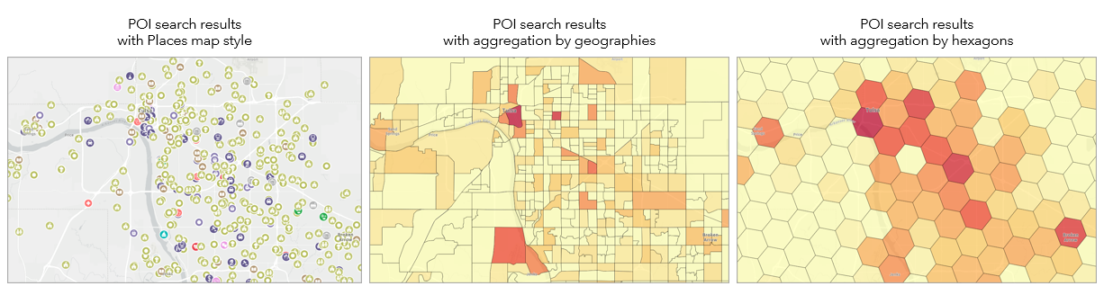 POI search results in Business Analyst Web App  