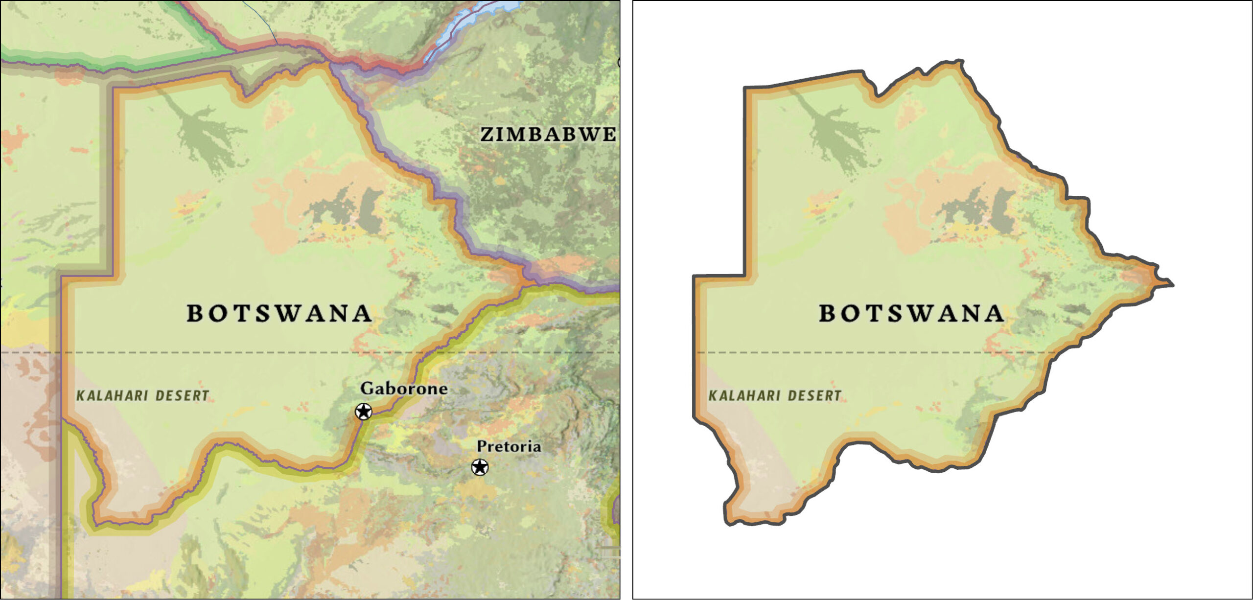 No figure-ground organization (left) and a closed form (right).