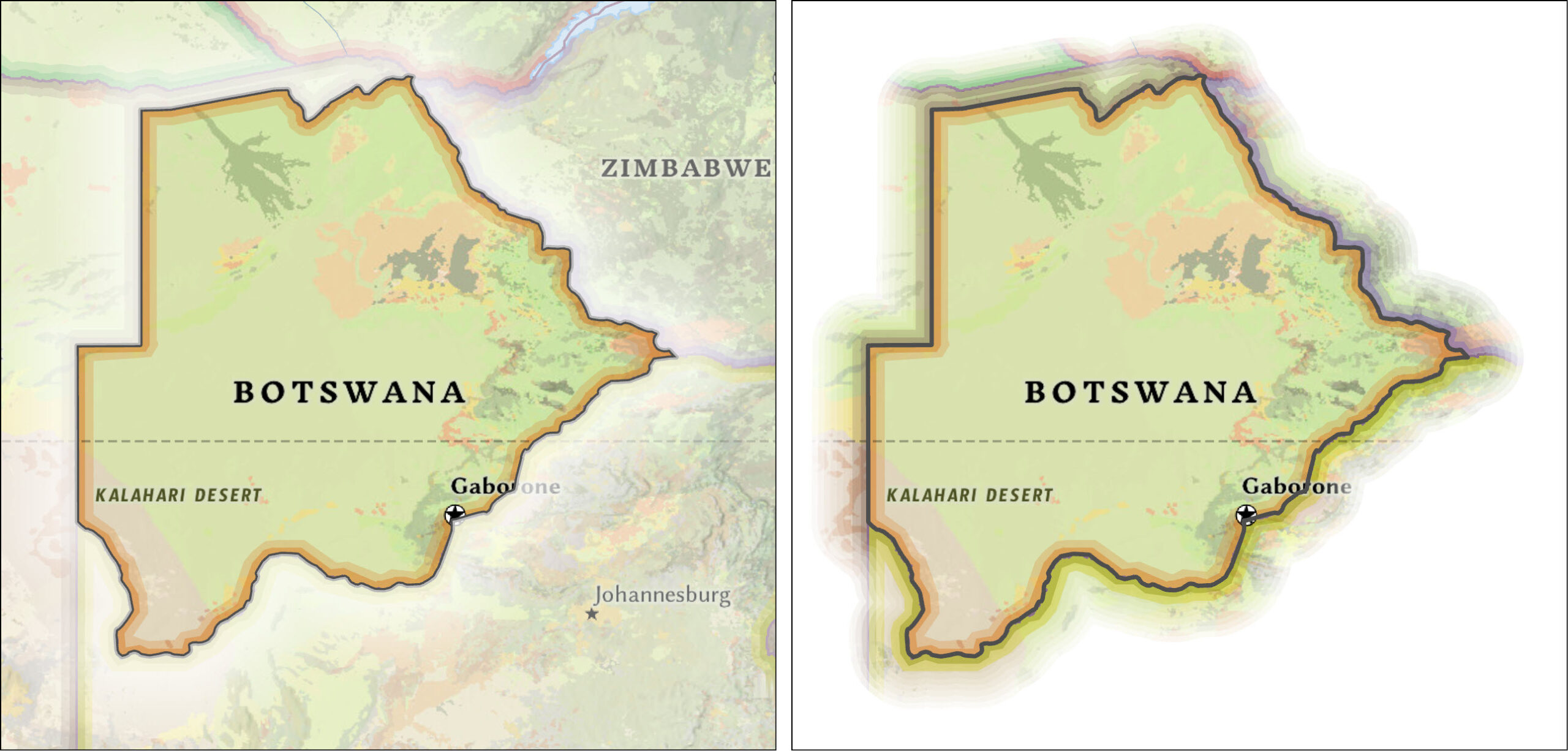 Illumination (left) and a vignette (right).