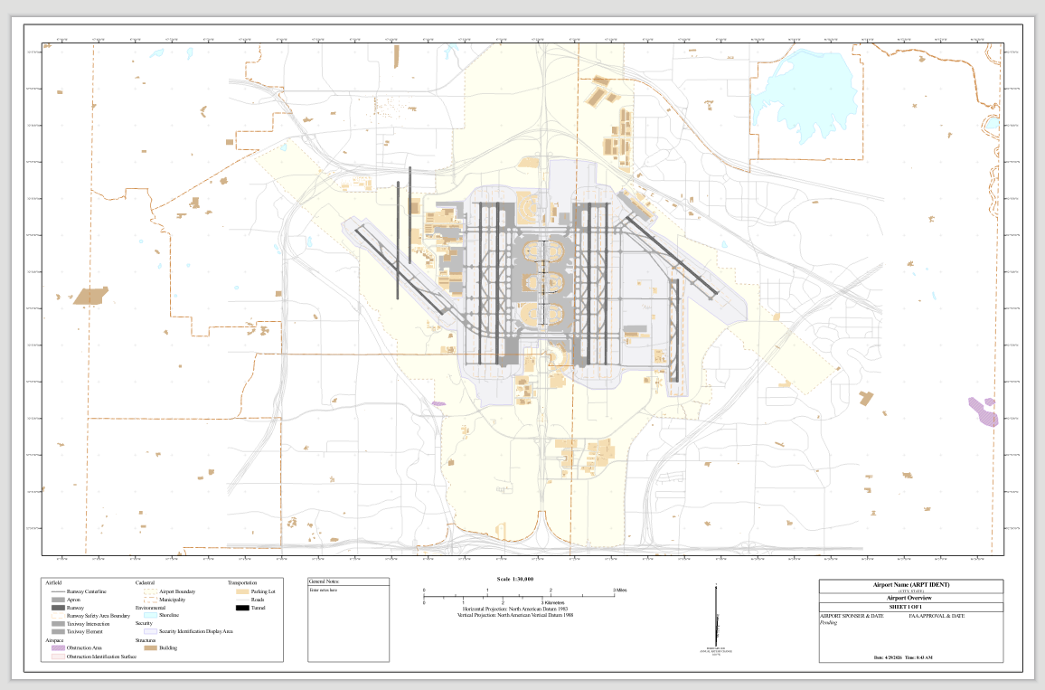 Image showing an example of the AirportOverview template