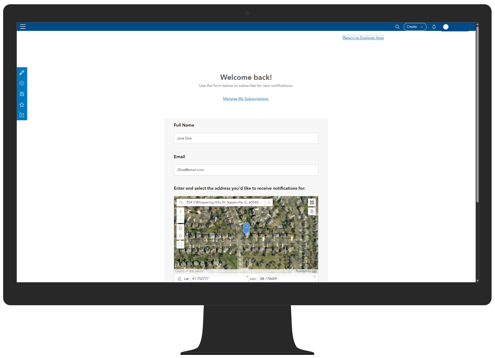 An image of the Building Activity Notification Sign Up Hub Site