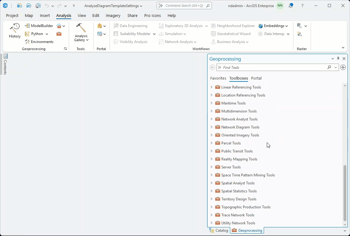 Create Geoprocessing Model From Diagram Template tool