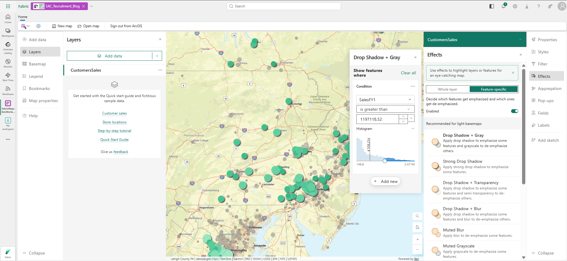Smart Mapping in ArcGIS Maps for Fabric
