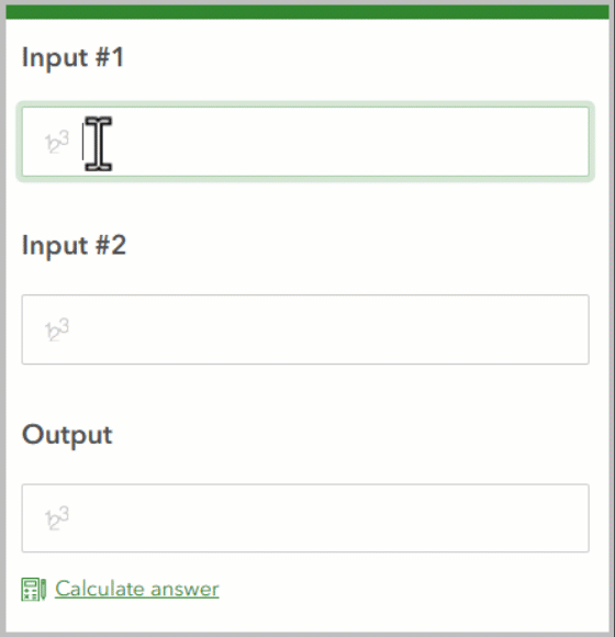 Example Maual Calcuation Mode
