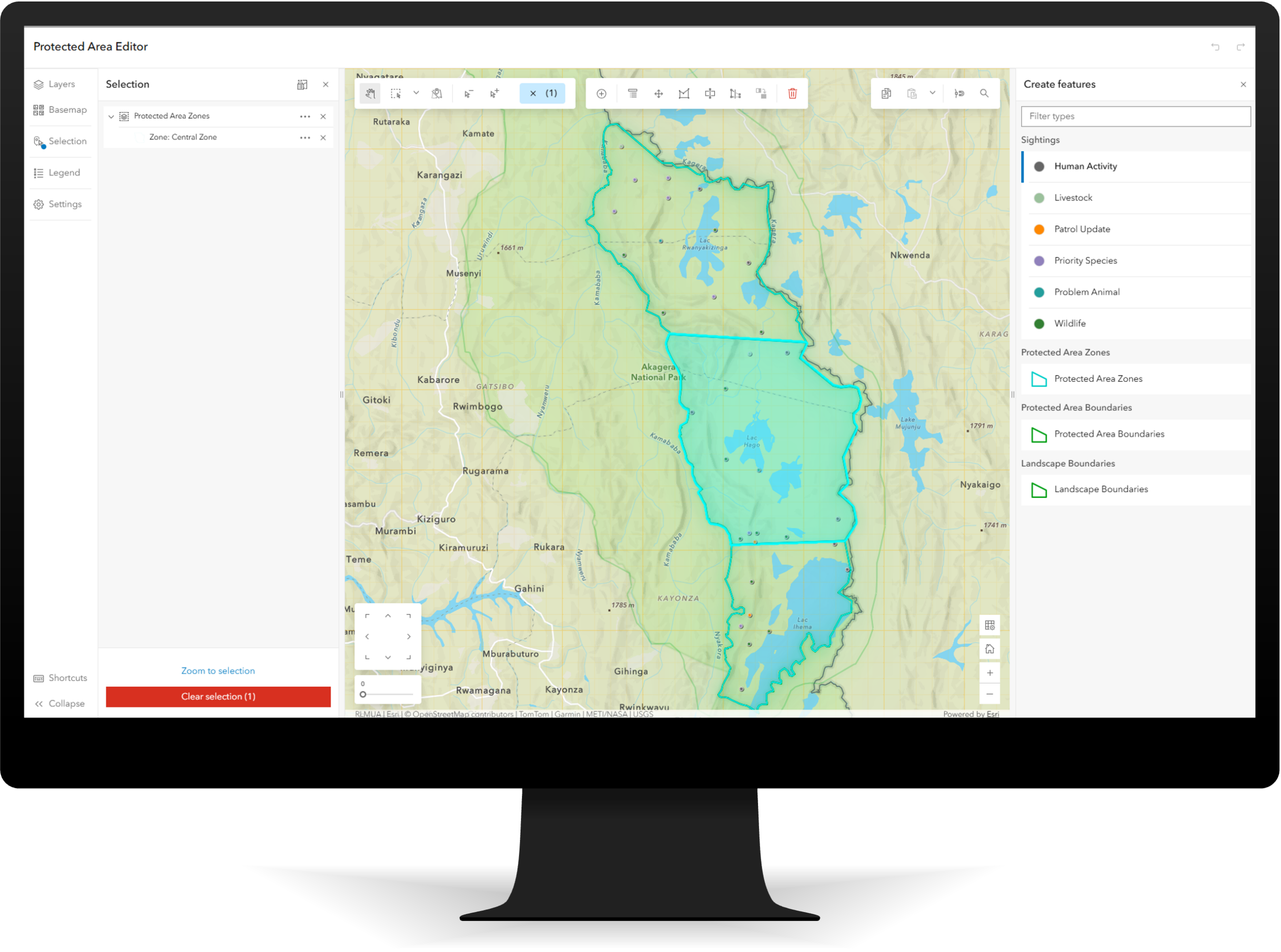 Protected Area Editor app