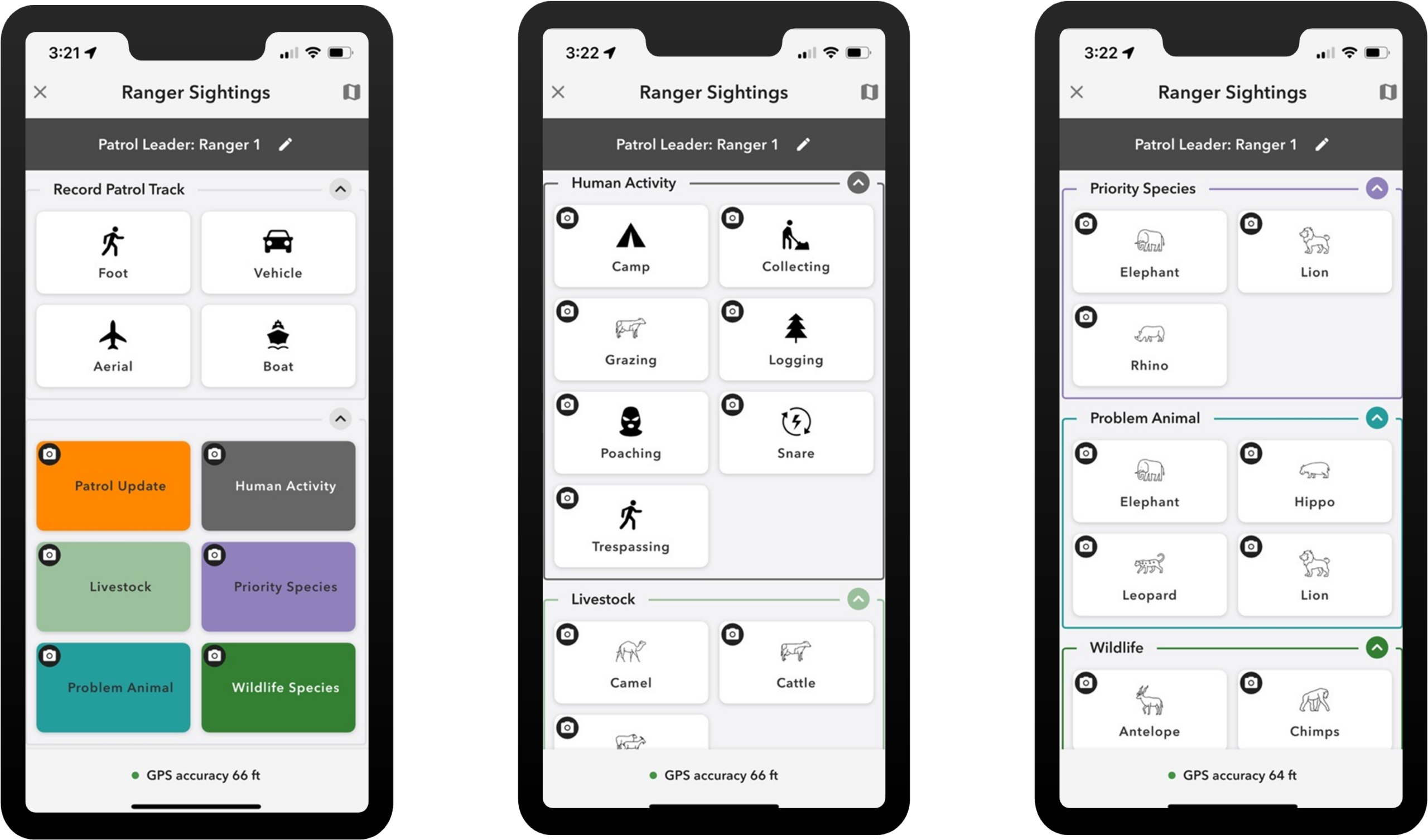 Ranger Sightings ArcGIS QuickCapture project