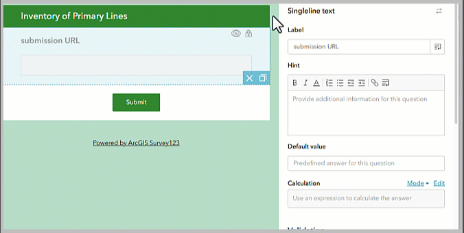 submissionURL in Calculation