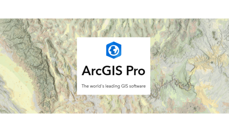 Map background with ArcGIS Pro logo on top
