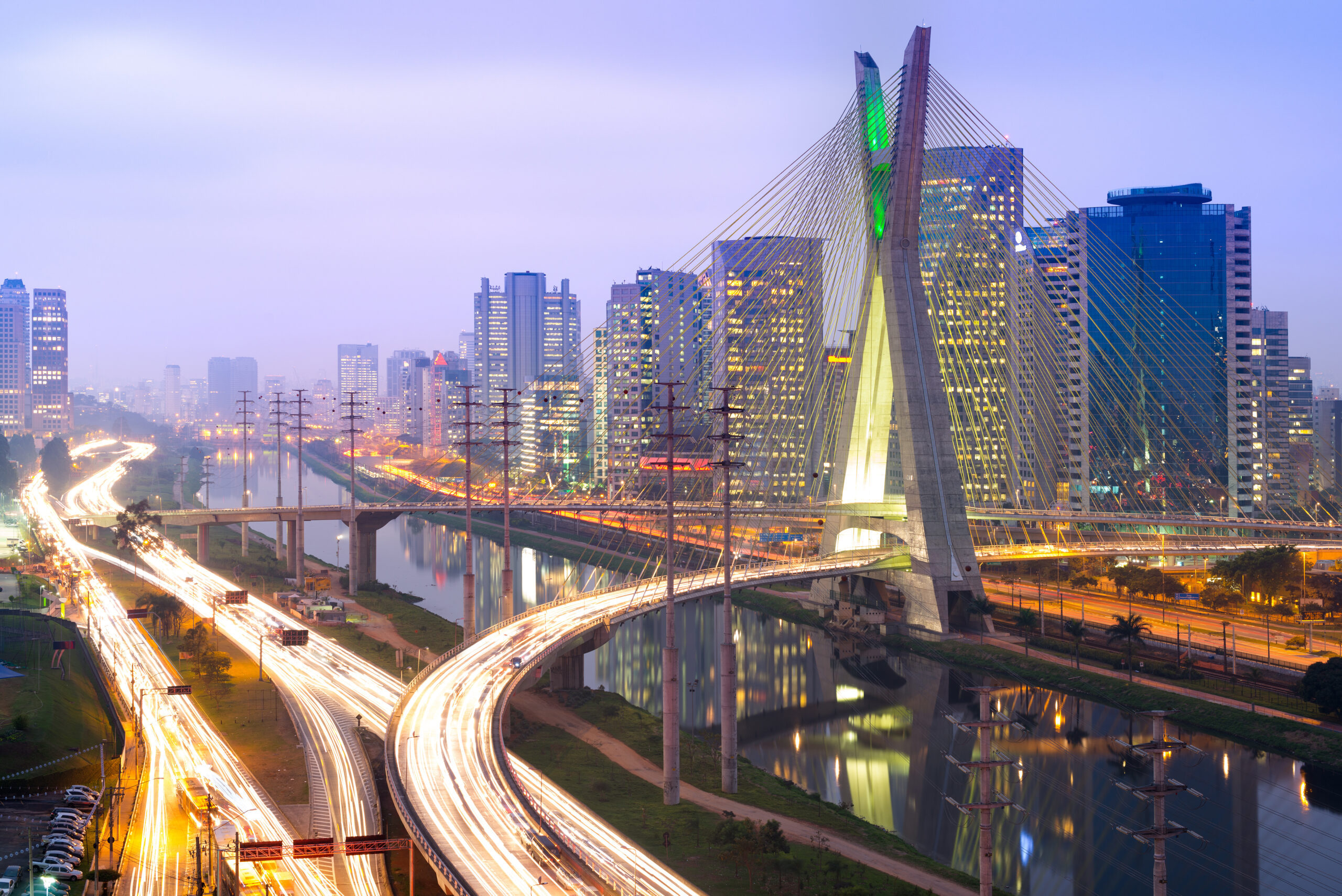 Skyline of Sao Paulo at night, Brazil
