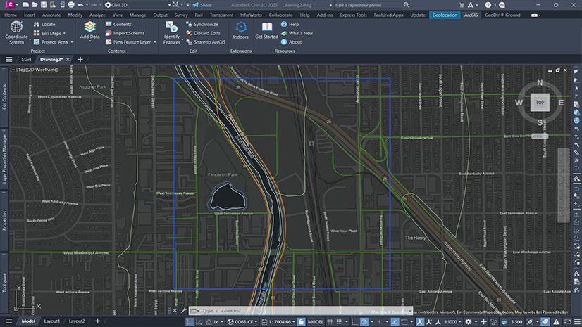Design with real-world context: Using ArcGIS Living Atlas in Autodesk Civil 3D