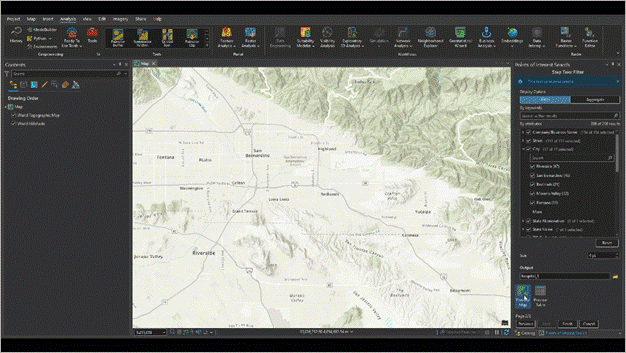 POI results Map preview in Business Analyst Pro