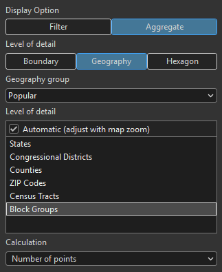 Point data aggregation in Business Analyst Pro