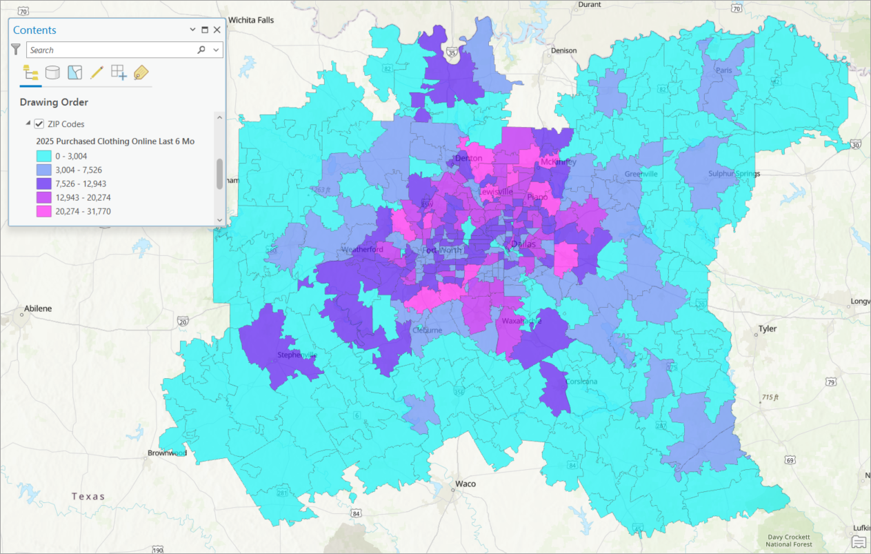 Map of Market Potential data
