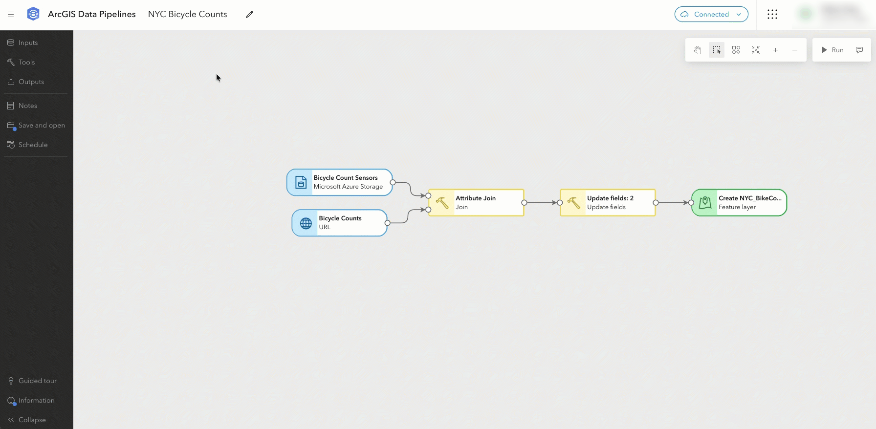 ArcGIS Data Pipelines expands access to data in ArcGIS Enterprise, supporting a variety of input sources and connectors to several commonly used cloud-based data stores.