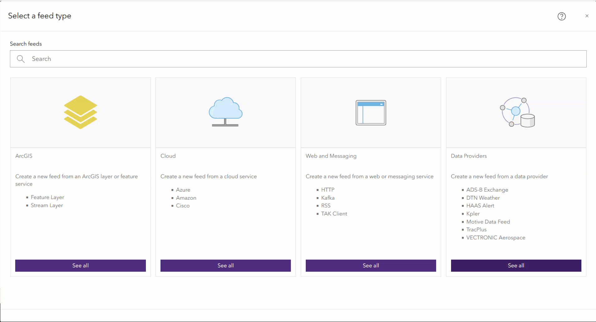 Within ArcGIS Velocity for ArcGIS Enterprise, the IoTKinect feed is configured to ingest real-time device and sensor data.