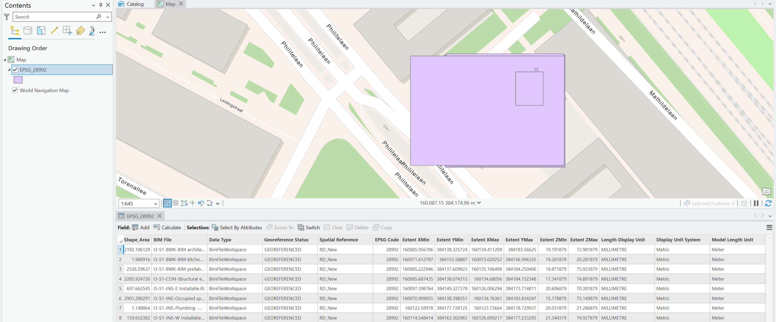 Feature class validation extent report