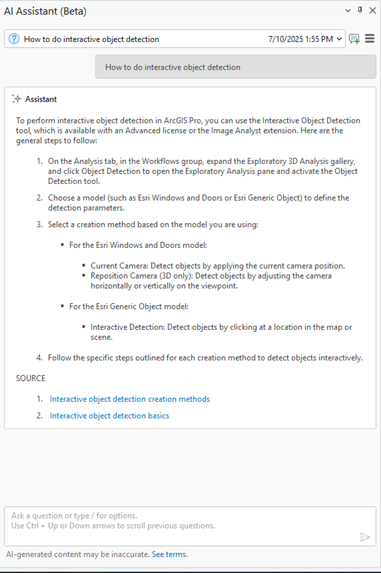The assistant can help find answers across ArcGIS