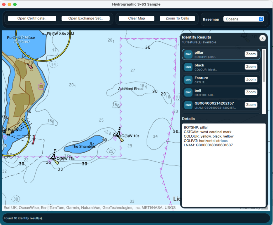 Image of S-63 Sample using Qt Maps SDK.