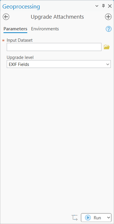Upgrade Attachments tool in ArcGIS Pro 3.7 with new parameter to upgrade attachment level.