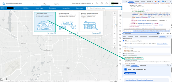 Color-coded maps button aria label