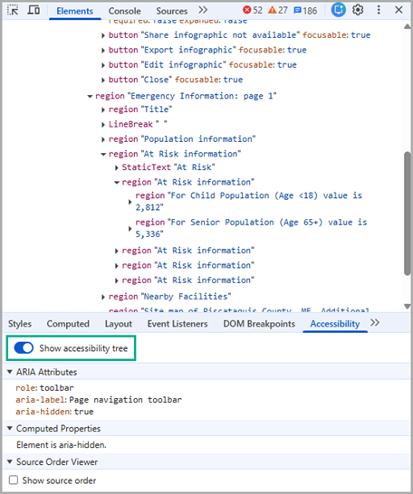 Show accessibility tree setting