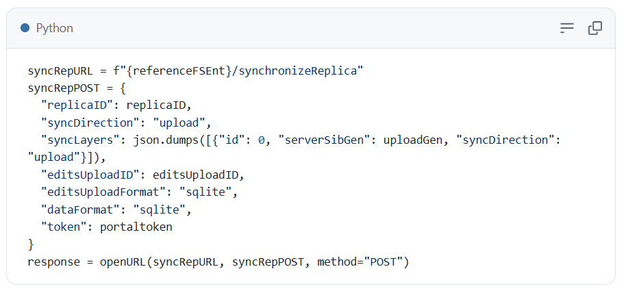 SynchronizeReplica on the referenced service with syncDirection=upload