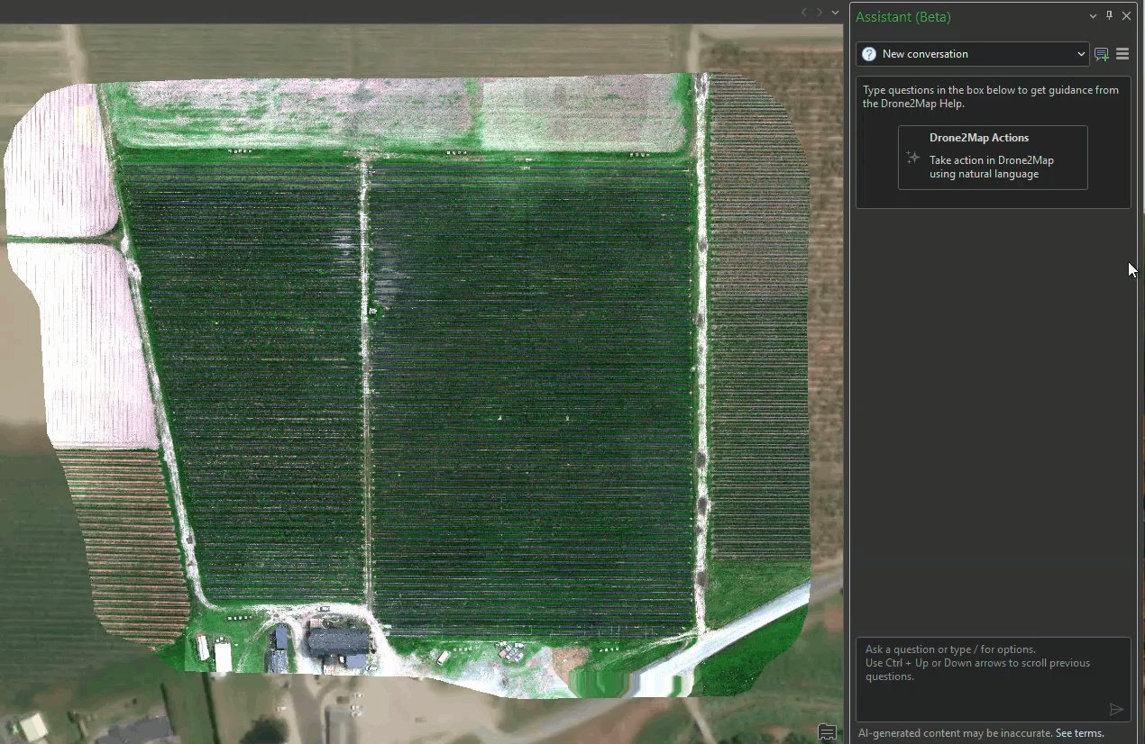 Performing actions with the Drone2Map Assistant