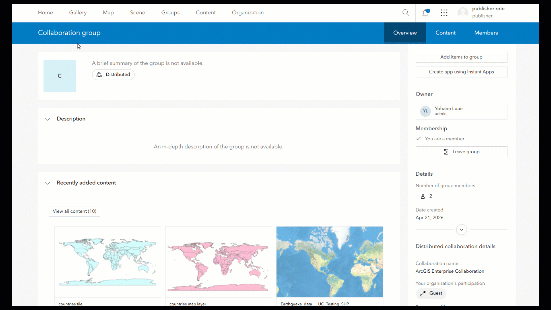 Distributed collaboration group details