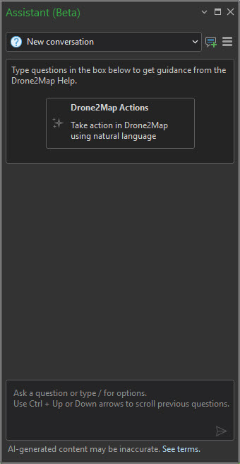 Drone2Map AI Assistant pane