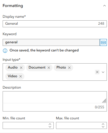 Image shows attachment element formatting settings