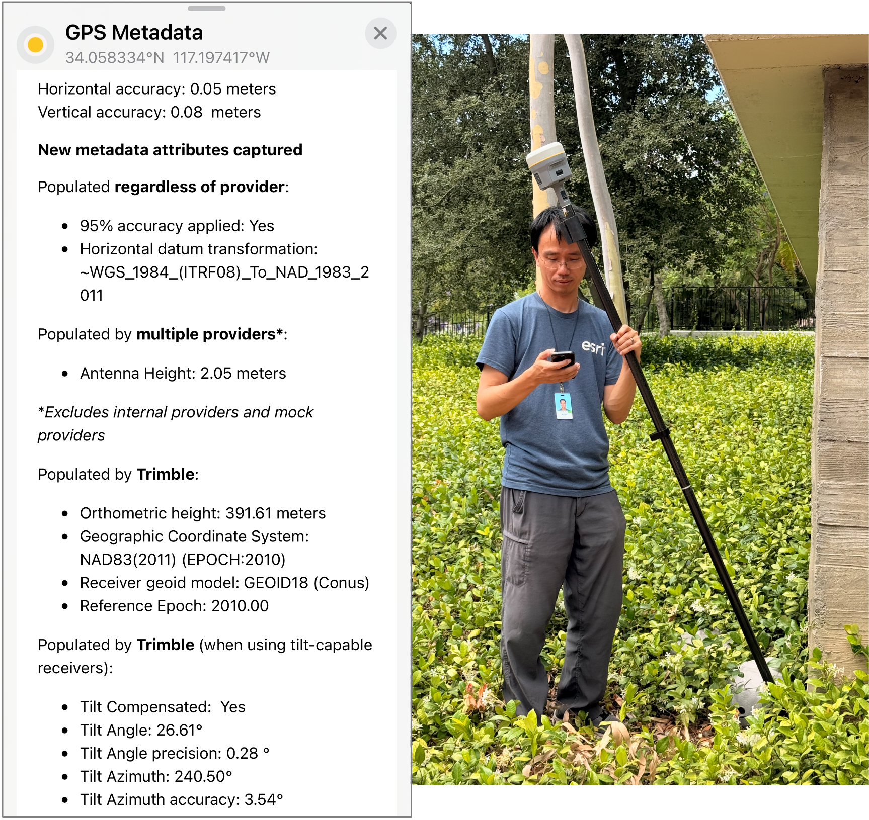 Enhanced GPS metadata attributes help assess how a given position was captured