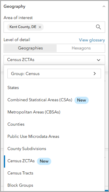 Browse new geographies in mapping and analysis workflows