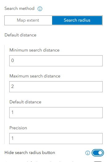 Toggle to hide search button