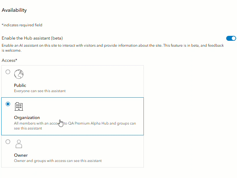 Enable anonymous access to the Hub assistant (beta)
