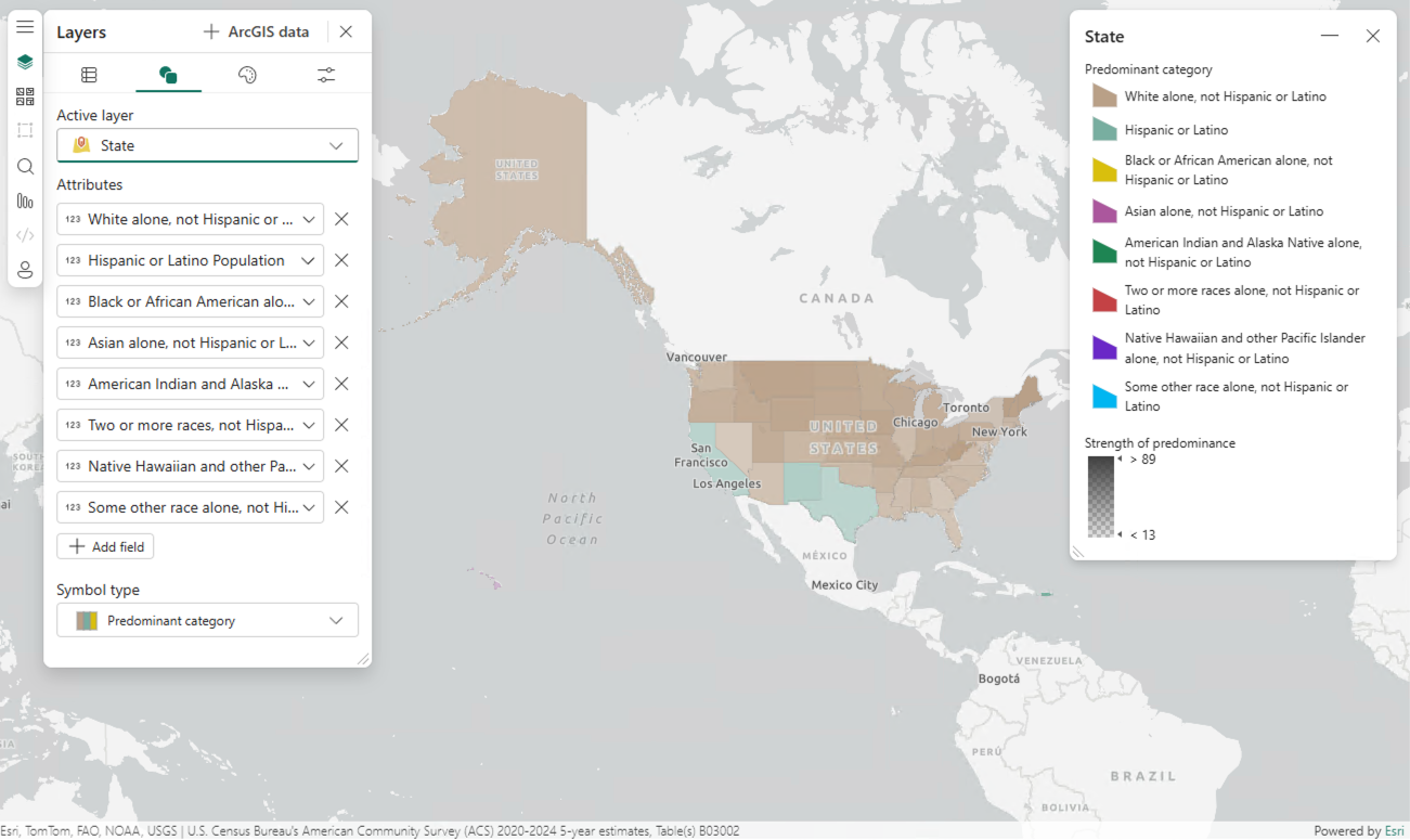 ArcGIS for Power BI - Predominant category